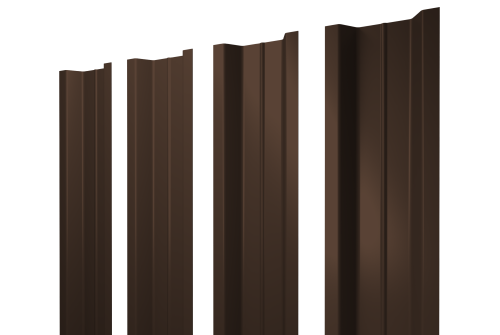 Штакетник П-образный В с прямым резом 0,4 PE RAL 8017 шоколад