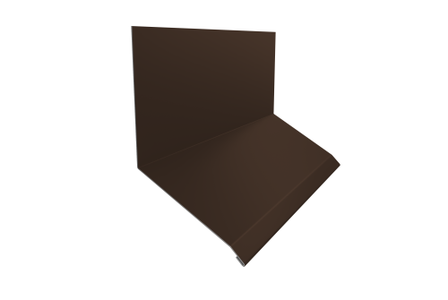 Планка примыкание верхнее к стене фальц 150х130х20 0,5 Satin Matt RAL 8017 шоколад (3м)